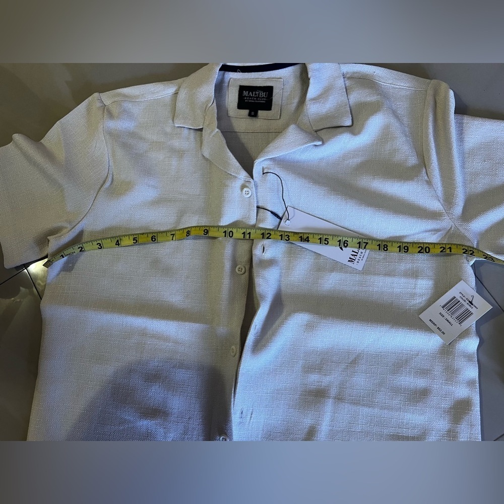 Malibu Beach Club By Drill Clothing Button Up Men’s S Beige New Tag Polyester - Picture 13 of 16